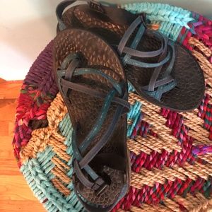 Chaco Size 9 Women's Double Strap Blue